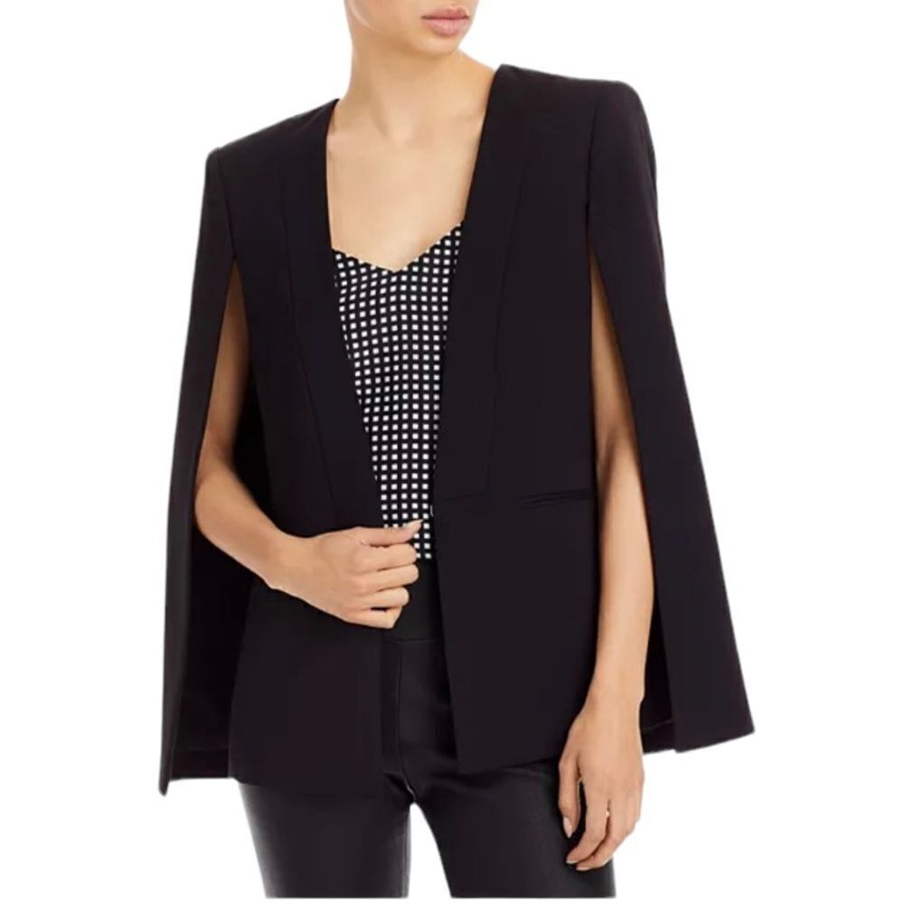 𝅺BCBGMAXAZRIA Upas Cape Blazer Jacket Black XXS